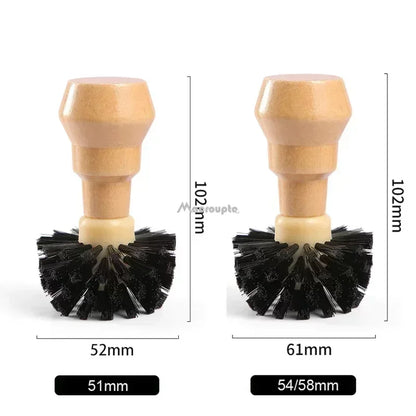 Portafilter Cleaning Brush Barista Espresso Coffee Tamper Cleaning Brush 51mm 54mm 58mm Tool with Wooden Handle Barista