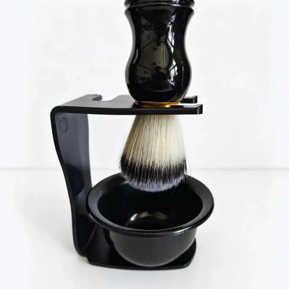Shaving Brush, Bowl & Stand — 3-Piece Set