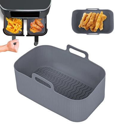 2pc/1pc Air Fryer Silicone Tray Rectangle Oven Baking Basket Reusable Liner Insert Dish Fried Chicken for Airfryers Accessories
