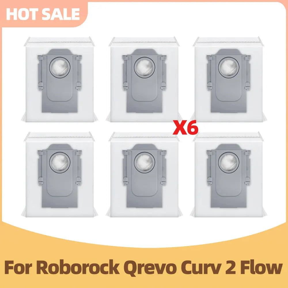 Compatible with Roborock Qrevo Curv 2 Flow / Qrevo Edge 2 Flow / Saros 20 Flow Roller Mop Main Side Brush Filter Dust Bag Parts