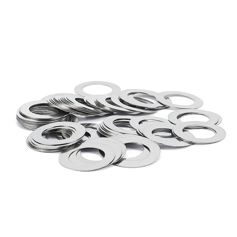 50pcs/lot 304 Stainless Steel Ultra Thin Flat Washer M3 M4 M5 M6 M8 M10 M12 Adjusting Ultrathin Shim Plain Gasket 0.1/0.2/0.3mm