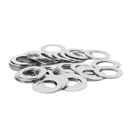 50pcs/lot 304 Stainless Steel Ultra Thin Flat Washer M3 M4 M5 M6 M8 M10 M12 Adjusting Ultrathin Shim Plain Gasket 0.1/0.2/0.3mm
