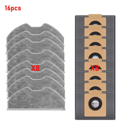 Replacement For Eufy X8 Pro SES Robot Vacuum Cleaner Accessories Roller Brush Mop Pads Main Side Brush Dust Bags Spare Parts