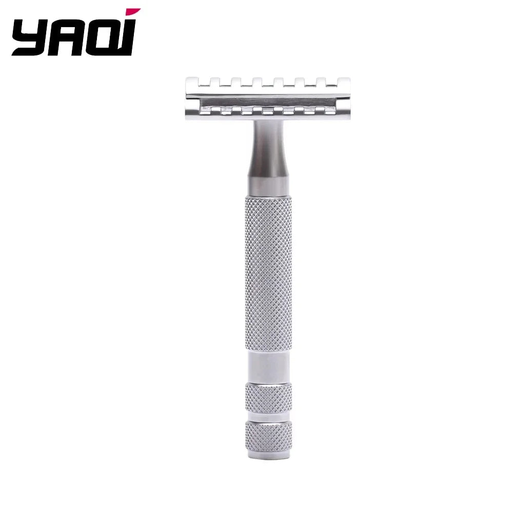 YAQI KNIGHT-HELMET Razor Head Stainless Steel Handle DE Safety Razor for Men