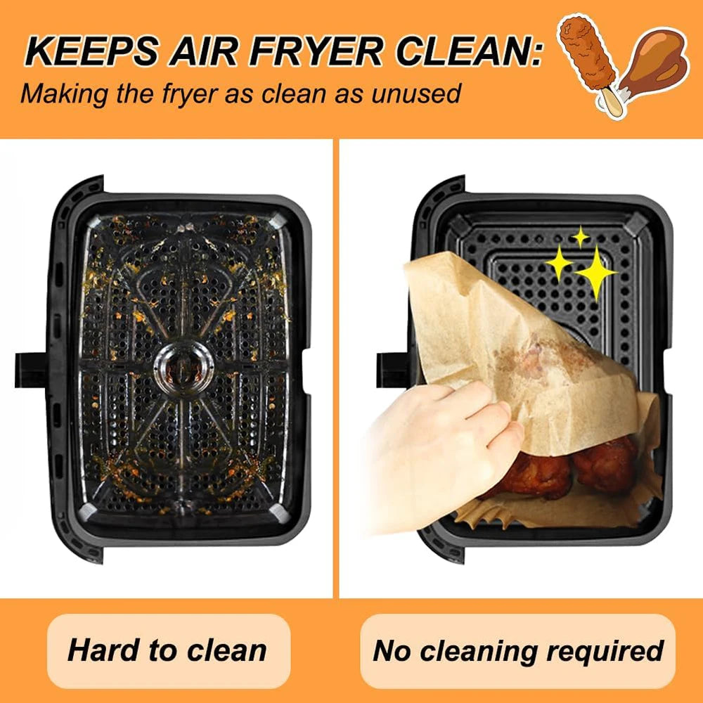 10.4L Air Fryer Liners for Ninja Flexi AF500 Duronic AF34 Drawer Rectangle Disposable Air Fryer Paper Liner Airfryer Accessories