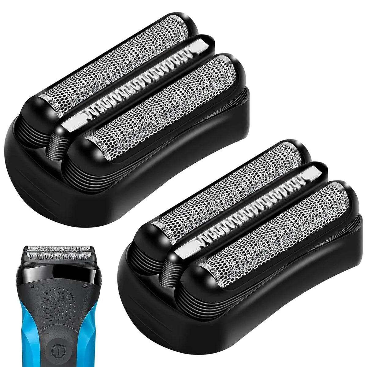 Replacement Electric Shaver Head Compatible with Braun Series 3 Electric Shavers 301S,310S,320S,330S,340S,360S,3010S,3020S,3030S,3040,black