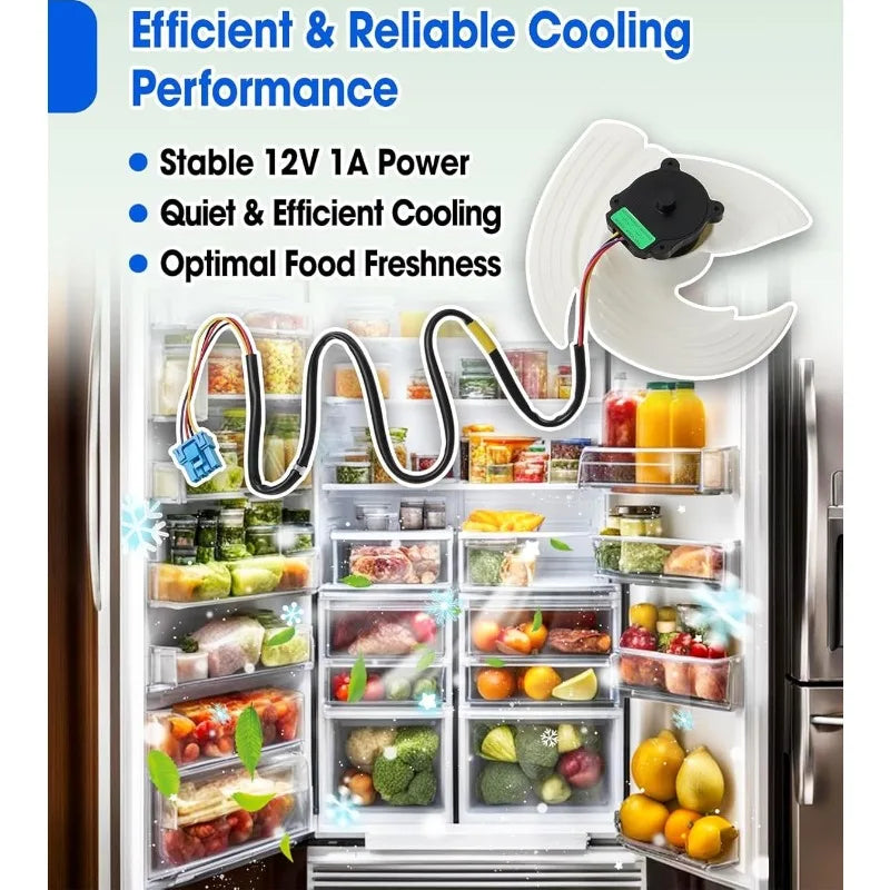 Replacement Refrigerator Fan Motor — 12V Compatible with LG EAU65058502