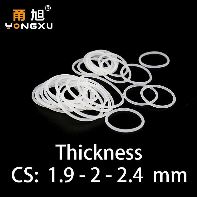 O-ring Thickness 1.9/2/2.4mm CS Silicone VMQ Sealing Gasket Rubber Ring Complete in Specifications