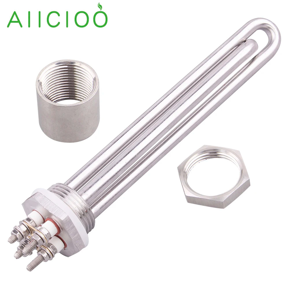 DN25 Immersion Heating Element 1Inch DC 12v/24v/36v/48v Tubular Electric Solar Water Heater SUS304 300w 600w 900w 1200w 1500w