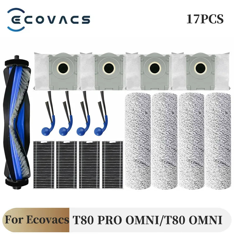For ECOVACS T80 PRO OMNI / T80 OMNI Vacuums Cleaner Main Roller Mop Cloth Side Brush Dust Bag HEPA Filter Replacement Accessorie