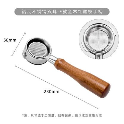 58mm 2-ear Bottomless Coffee Handle Filter for Nuova/Oscar 2/White Eagle/Black Eagle Stainless Steel Espresso Portafilter Tool