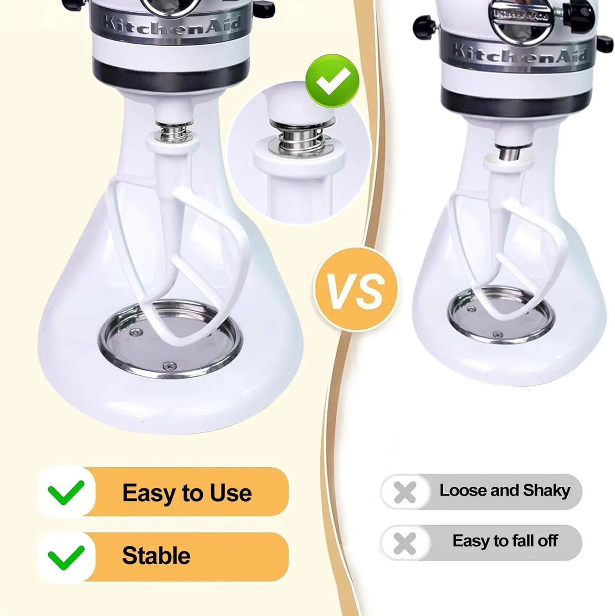 2024 Stainless Steel Spring and Washer 4 Pack Compatible with Kitchenaid Stand Mixer 3.5/4/5/6/7/8Qt Kitchen Aid Mixers Accessories