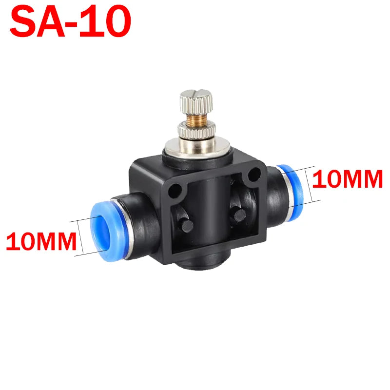 20/50PCS SA Throttle Valve Air Flow Control Valve 4mm 6mm 8mm 10mm 12mm Pipe Water Hose Pneumatic Manual Valve Push in Connector