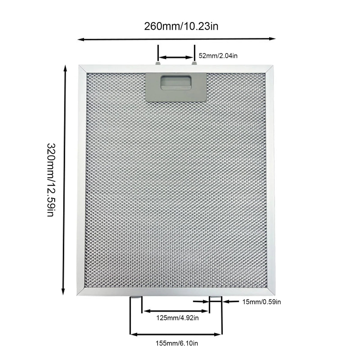 2PCS Aluminum Mesh Filter Kitchens Hoods Oil Filter 320x260mm Mesh Hood Grease Filter for Home Kitchen Range Hood Accessories