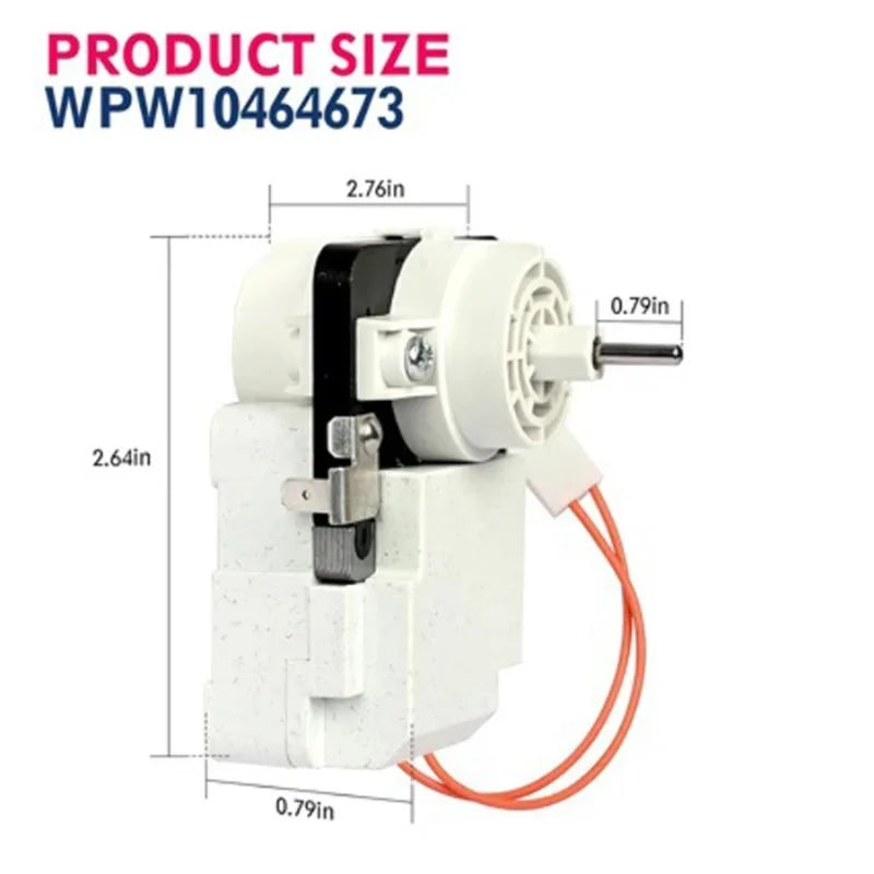 Replacement Refrigerator Fan Motor — 120V Compatible with Whirlpool WPW10464673 / W10464673 / AP6022376 / PS11746841