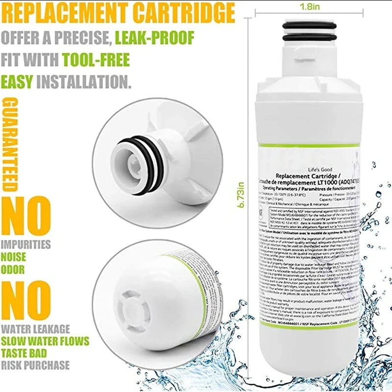 Replacement Water Filter Compatible with LG LT1000P / LT1000PC & Kenmore 9980