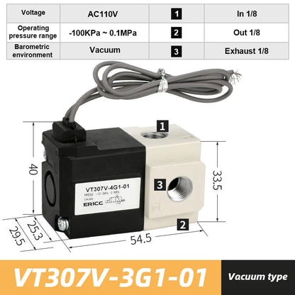 Pneumatic Direct-acting Solenoid Valve High Frequency VT307-3G 4G 5G 6G 4G1 5G1-01/02 Electromagnetic Two Three-way Vacuum Valve