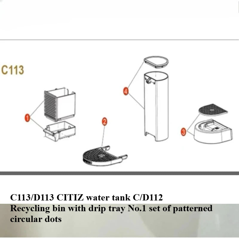 Compatible with C113/D113 Water Tank C/D112 Capsule Coffee Machine Storage Box Accessories C40/D40 EN80 Xn100 C30/D30 En85