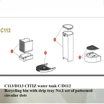 Compatible with C113/D113 Water Tank C/D112 Capsule Coffee Machine Storage Box Accessories C40/D40 EN80 Xn100 C30/D30 En85