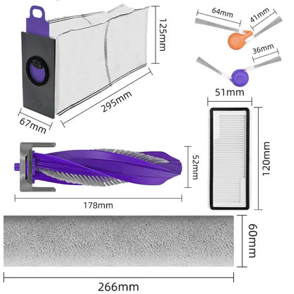 Replacement For Narwal Flow Vacuum Accessories Main Roller Side Brush Hepa Filter Mop Cloth Pads Dust Bag Spare Part