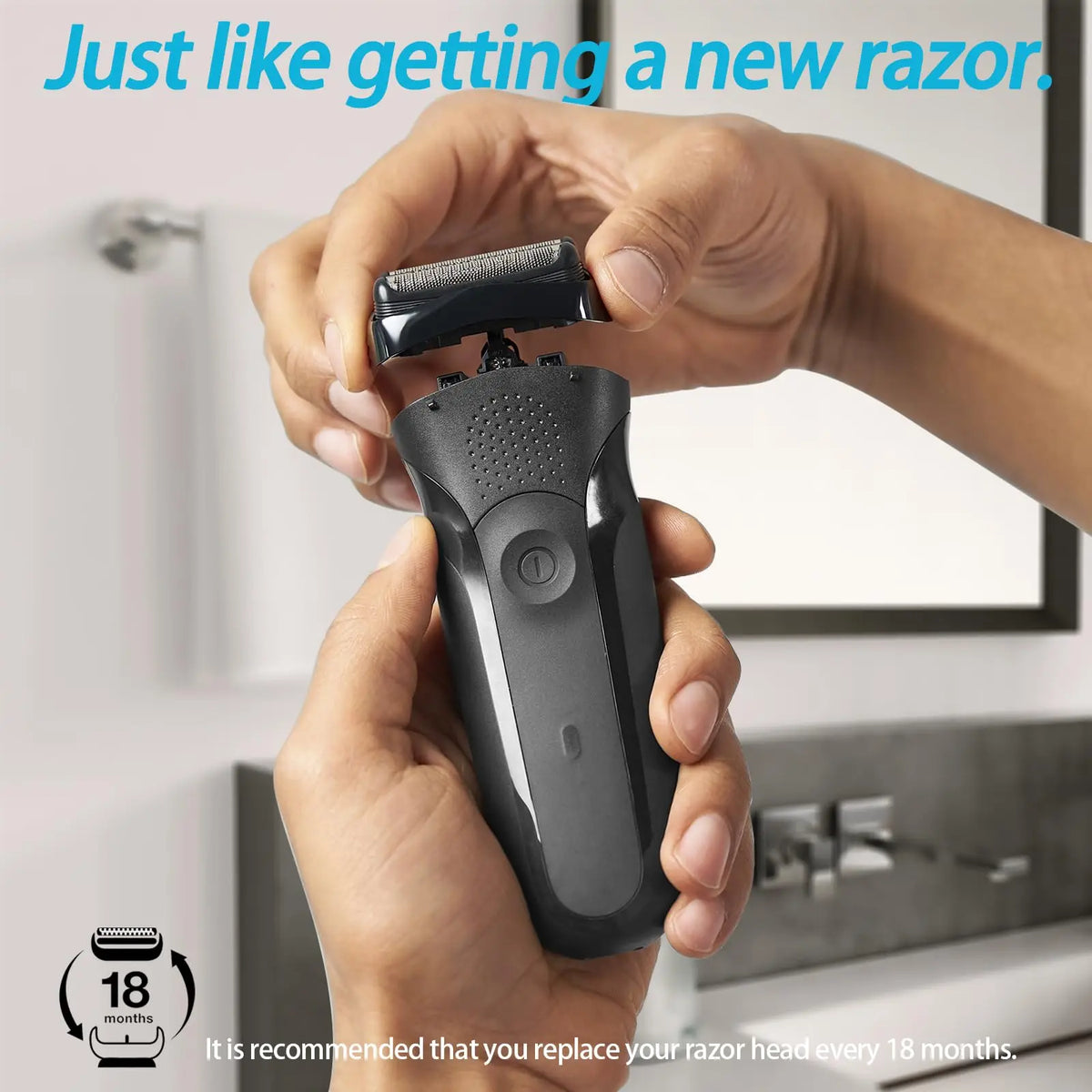 Replacement Head Compatible with Braun Series 3 S3 Wet and Dry Head Foil and Cutter Electric Shaver Head 300s,301s,320s,3080s,3040s,350cc