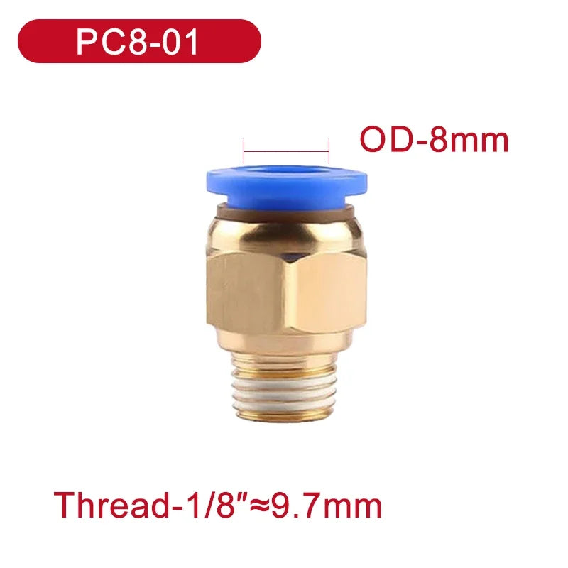 5Pcs PC 4mm/6mm/8mm/10mm/12mm M5 Thread Hose Fittings Pipe Quick Connectors PC Pneumatic Air Connector Fitting