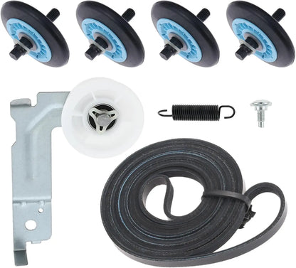 Dryer Repair Kit Replacement Compatible with Samsung - DC97-16782A Drum Roller 6602-001655 Drum Tension Belt DC93-00634A Idler Pulley Spring