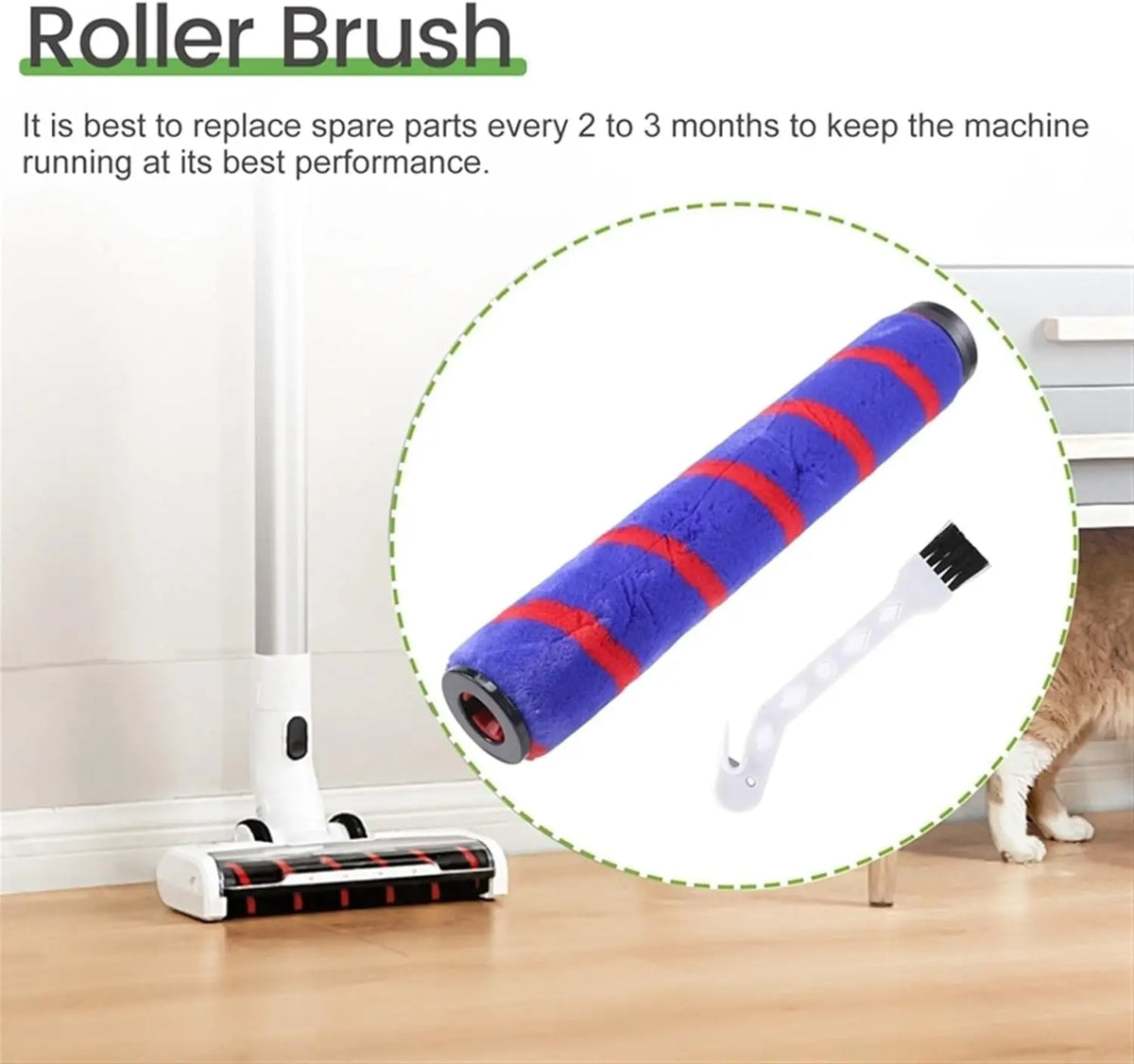 Roller Brush Compatible with Tineco A10 A11 Hero A10 A11 for Master for Pure ONE S11 S12 Vacuum Cleaner Replacement Accessories