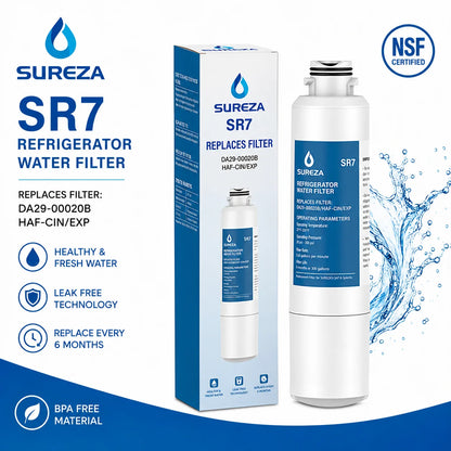 Replacement Refrigerator Water Filter Compatible with Samsung DA29-00020B / RF28HMEDBSR / RF28K9380SR