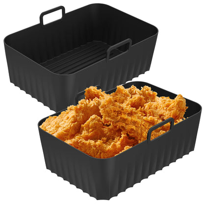 Reusable Silicone Air Fryer Basket Liner Non-Stick Heatproof Air Frying Pan Oven Baking Tray Kitchen Air Fryer Silicone Liner