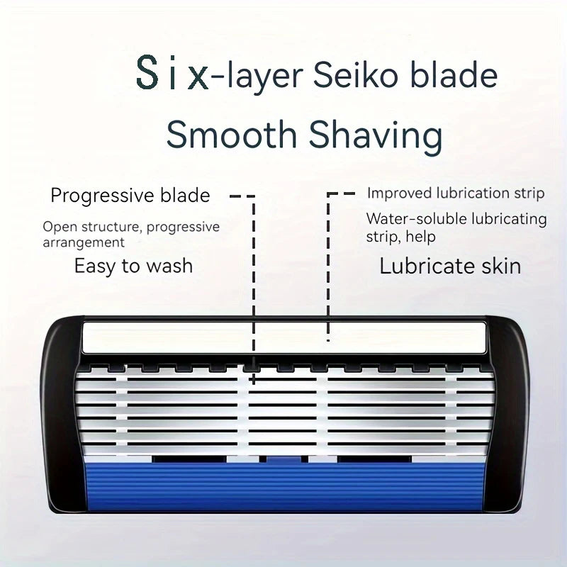 Manual Razor with Six-Layer Blades