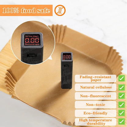 6L+3L Air Fryer Disposable Baking Paper Liner For Philips Airfryer Double Basket Series 3000, Tefal Easy Fry 6 L/3.1 L, EY901810