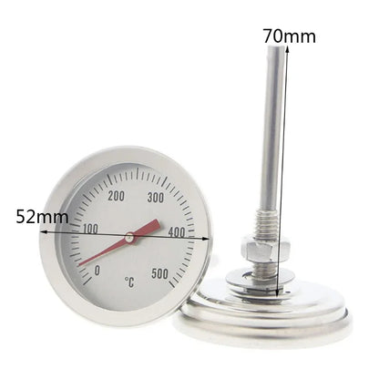 Stainless Steel BBQ Thermometer Meat Temperature Meter Barbecue Food Kitchen Cooking Grill Temperature Pit Gauge Tools 0-500℃