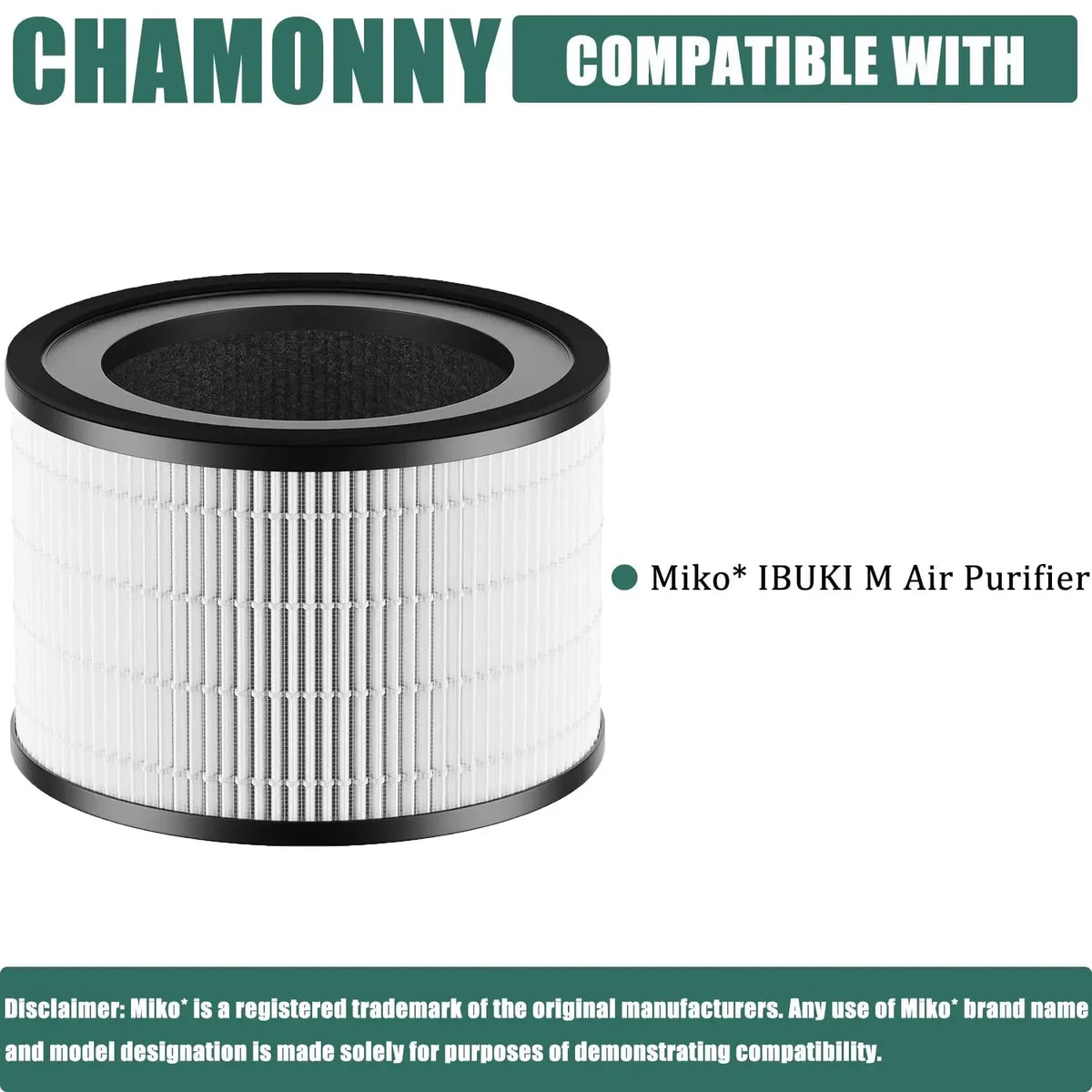 MAF-02 Filter Replacement, Compatible with Miko IBUKI M MA-02CW Air Purifier MAF-02/970 Sqft, 3-in-1 H13 True HEPA Filter