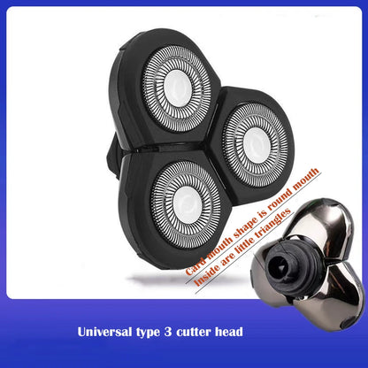 Replacement Men Electric Shaver Heads 3 Cutter Spare Beard Razor Blades 4D Floating Extra Head Stainless Steel