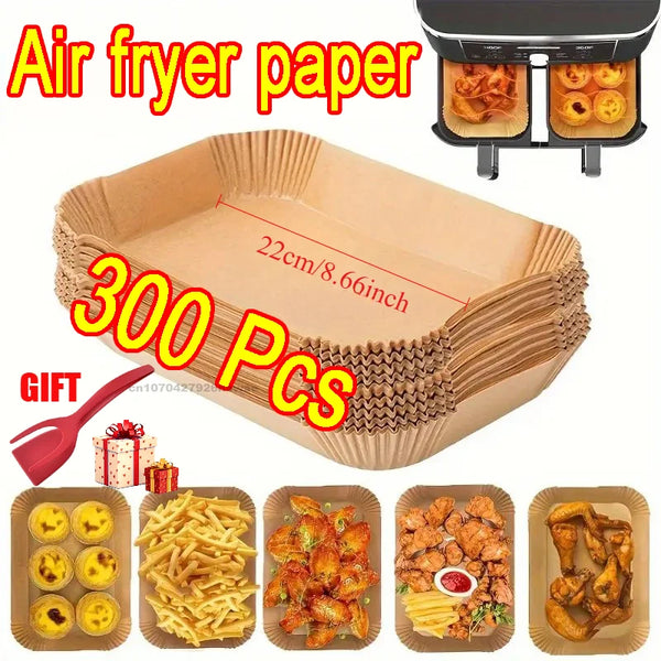 Air Fryer Cooking Baking Paper for Ninja Dual XL Foodi AF300 AF400 AF451 Disposable Paper Liner Mold Grill Accessories