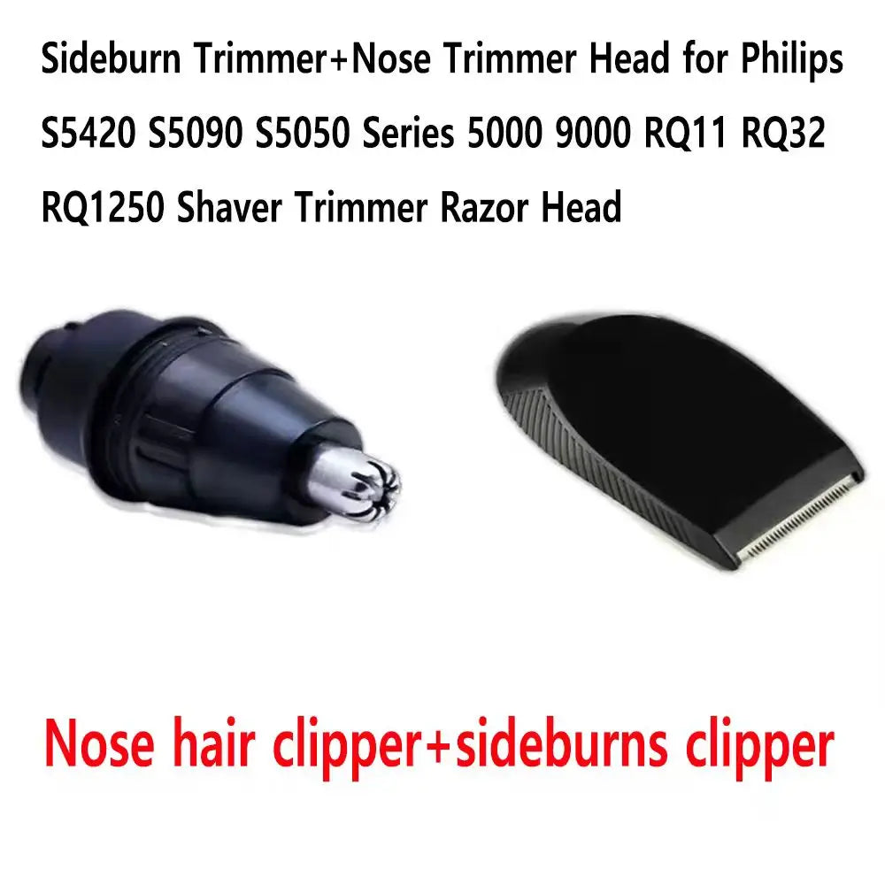 Sideburn Trimmer+Nose Trimmer Head Compatible with Philips S5420 S5090 S5050 Series 5000 9000 RQ11 RQ32 RQ1250 Shaver Trimmer Razor Head