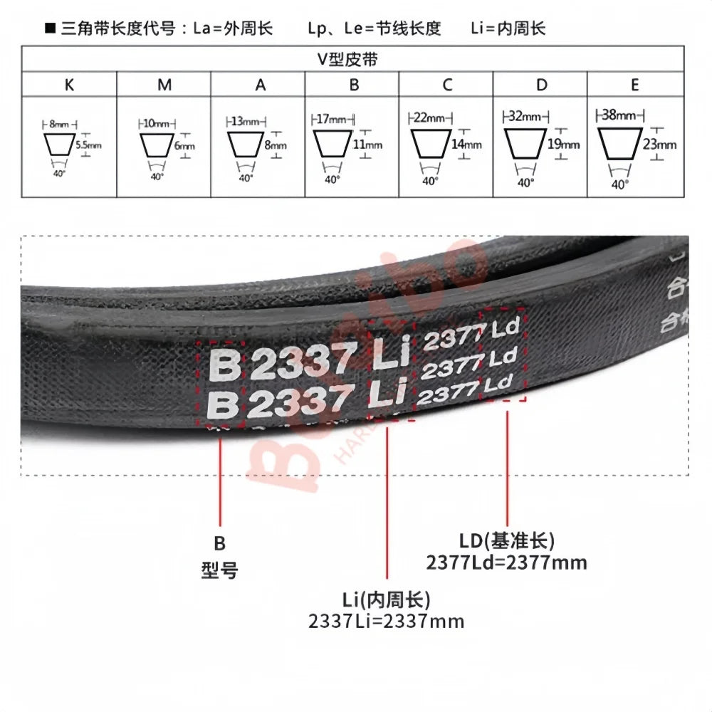 Triangle Belt B Type V-belt Industrial Agricultural Equipment Transmission Belt B-450mm-B1100mm