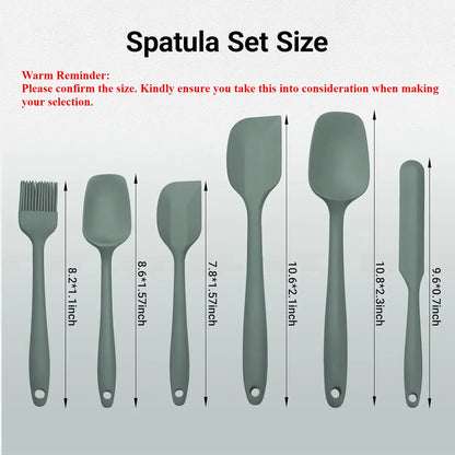 6/9 Pieces Silicone Bakeware Spatula Set Non Stick Heat Resistant Spatulas Cooking Kitchen Essentials Baking Tools