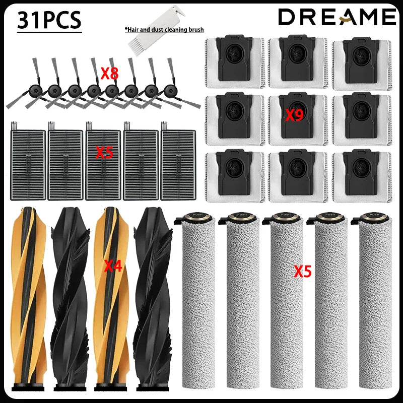For MOVA Z60 Ultra/Pro Roller Complete Replacement Accessories Parts Main Side Brush Filter HEPA Roller Mop Cloth Bag.
