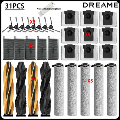 For MOVA Z60 Ultra/Pro Roller Complete Replacement Accessories Parts Main Side Brush Filter HEPA Roller Mop Cloth Bag.