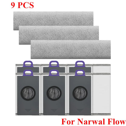 Replacement For Narwal Flow Vacuum Accessories Main Roller Side Brush Hepa Filter Mop Cloth Pads Dust Bag Spare Part