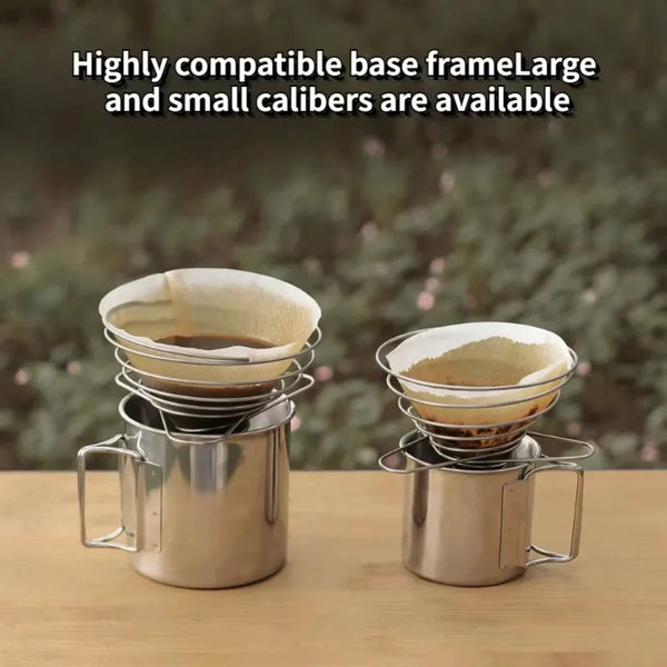 1PC Espresso Coffee Filter Net Foldable Coffee Dripper Filter Cup Holder Drip Coffee Maker Refillable Spring Style Brewer