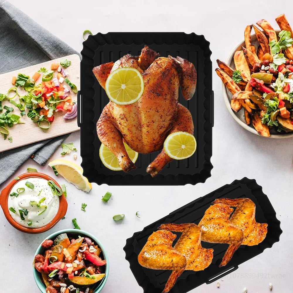 Silicone Air Fryer Liner for Philips Dual Basket Air Fryer 3000 Series 6L/3L, Reusable Dual Airfryer Liner Air Fryer Accessories