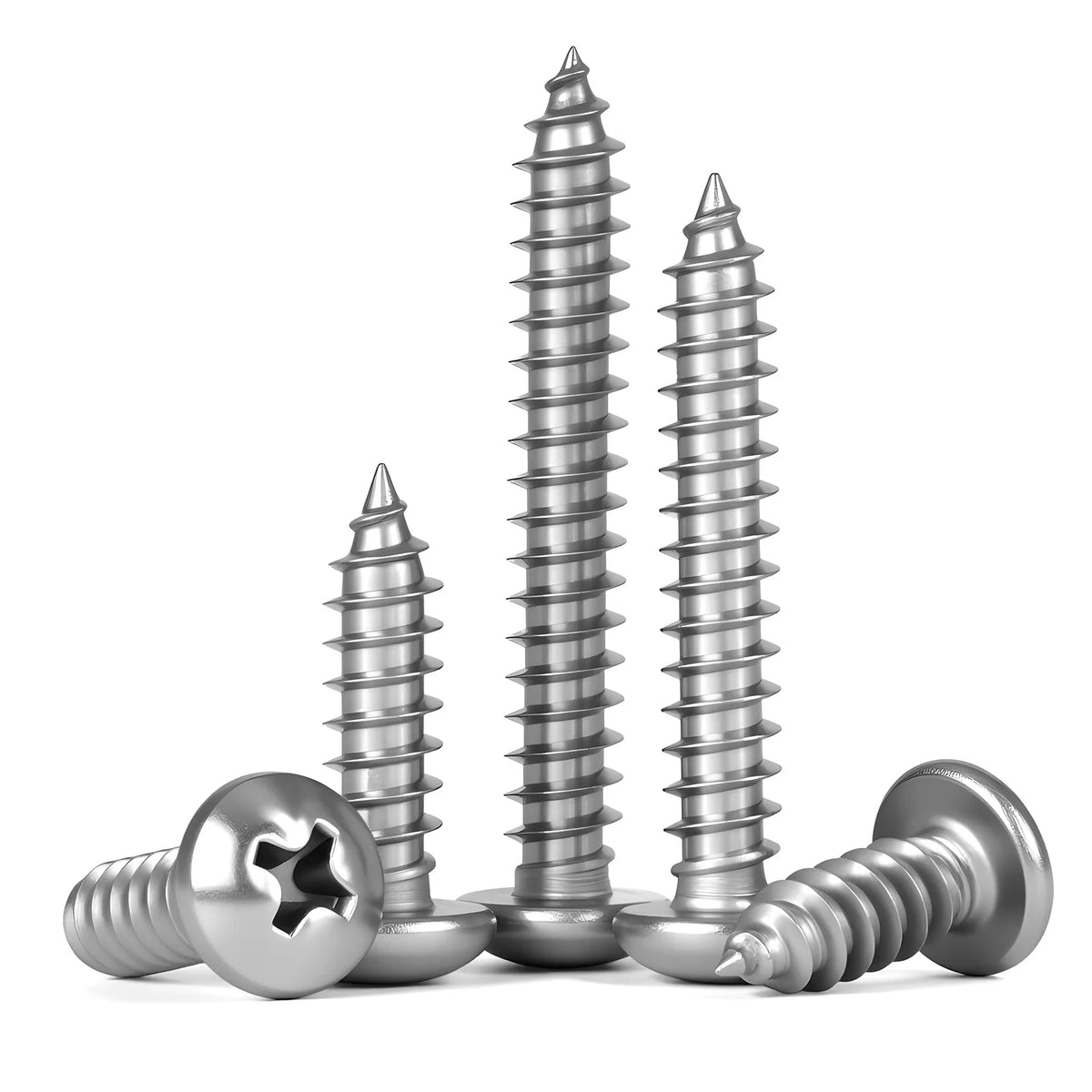 Small 304 Stainless Steel Cross Phillips Pan Head Self Tapping Screw Round Head M1.2-M3.5 for DIY Electronics