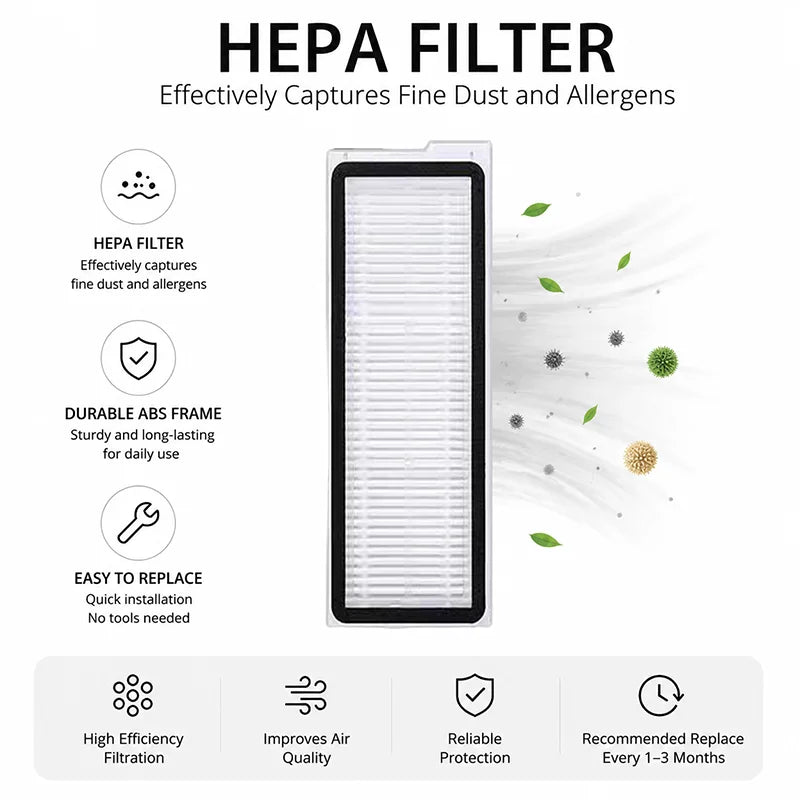 Compatible with Roborock Q Revo MaxV/Q Revo S/Q Revo Pro Robot Vacuums Cleaner Accessory Dust Bag Main Side Brush HEPA Filter Mop Cloths Spa