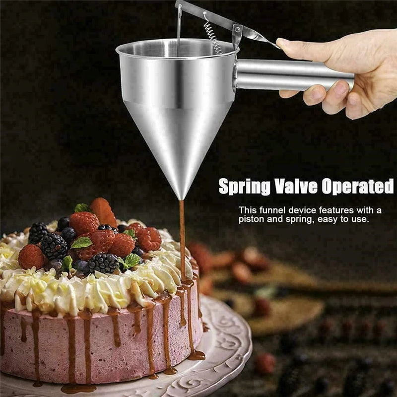 Baking Tools Takoyaki Stainless Steel Batter Funnel Chocolate Pancake Cupcake Tools Cookie Mold Cream Pastry Baked Dispenser