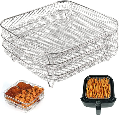 8 inch Air Fryer Racks, Air Fryer Accessories, Baking Rack,Round Stackable Grill, Fit All Airfryer 4.2Qt - 5.8Qt
