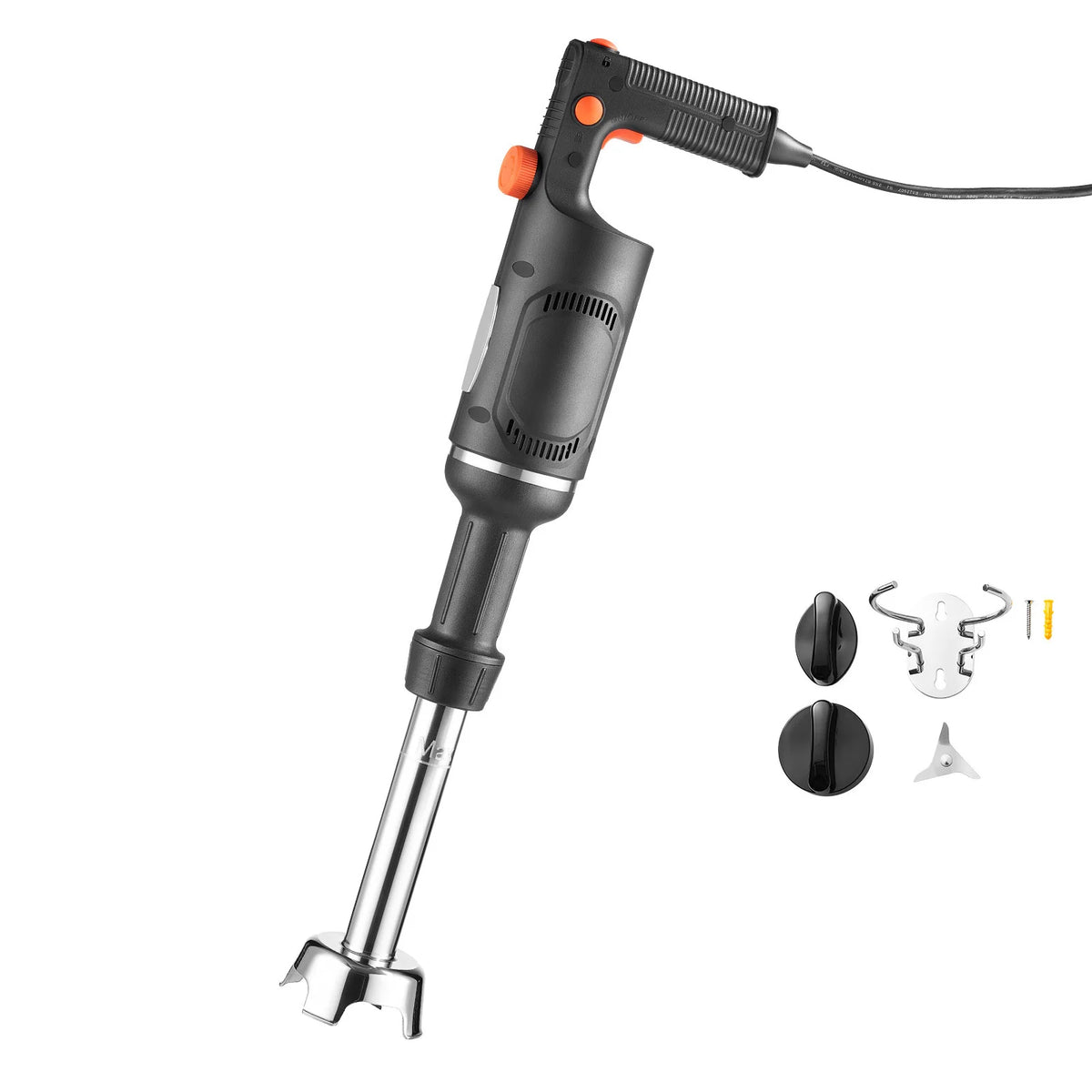 SucceBuy Commercial Immersion Blender for Restaurant Handheld Stick for Soups Sauces Variable Speed Stainless Steel 3-Blade Head