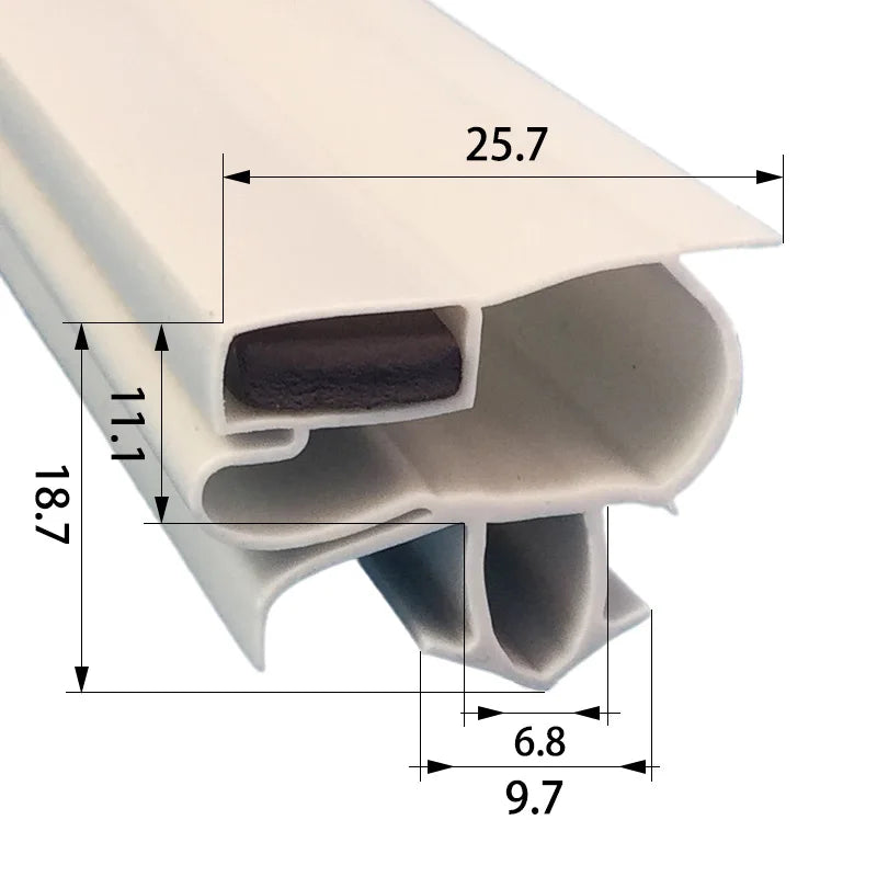 Refrigerator Door Seal — 2.5m Magnetic — Uncut Strip